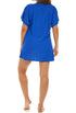 BUTTON FRONT DRESS WITH POCKETS - WAFFLE - PLUS SIZE